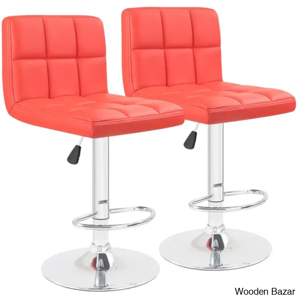 Stallcupo Modern Swivel Counter Stools In Stylish Upholstered Seating With Sleek Metal Frame