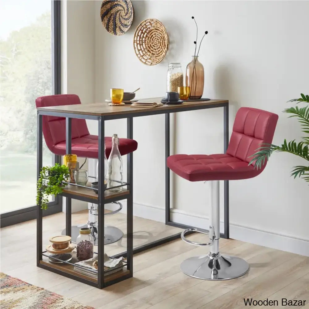 Stallcupo Modern Swivel Counter Stools In Stylish Upholstered Seating With Sleek Metal Frame