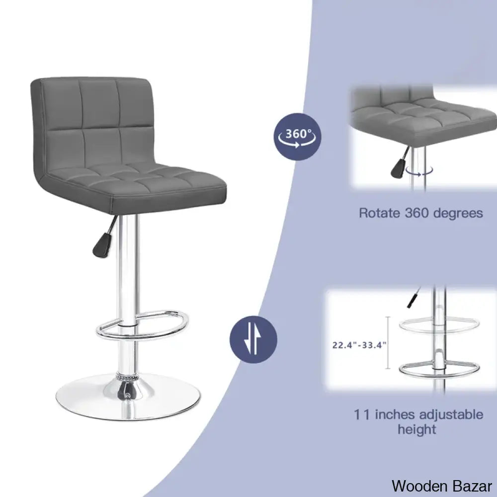 Stallcupo Modern Swivel Counter Stools In Stylish Upholstered Seating With Sleek Metal Frame