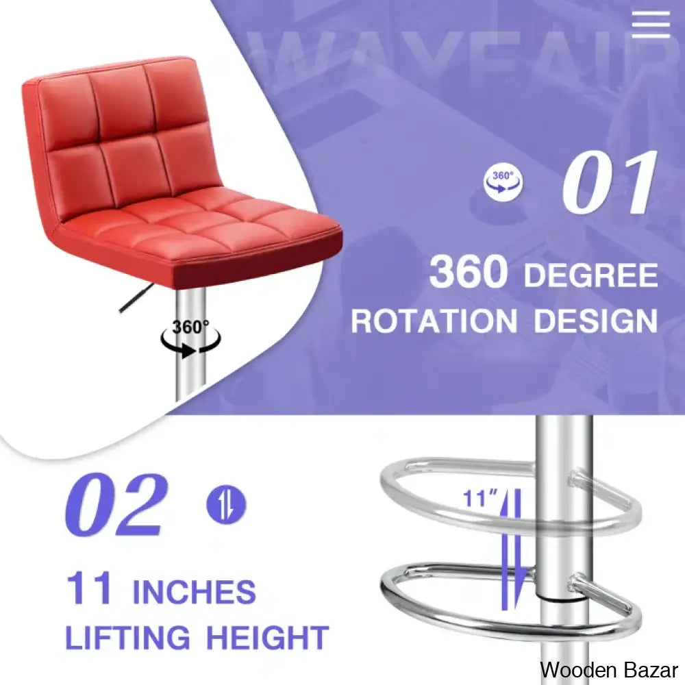 Stallcupo Modern Swivel Counter Stools In Stylish Upholstered Seating With Sleek Metal Frame