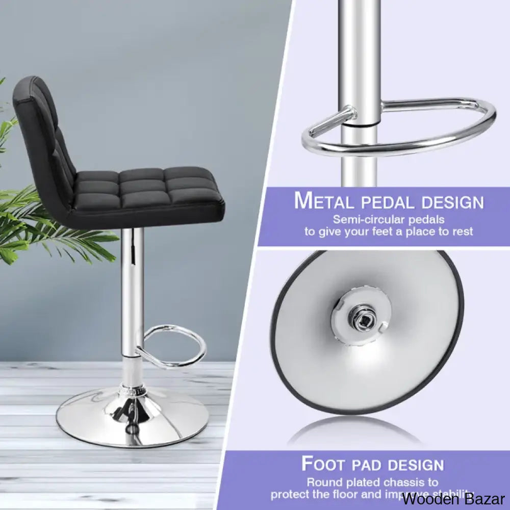 Stallcupo Modern Swivel Counter Stools In Stylish Upholstered Seating With Sleek Metal Frame