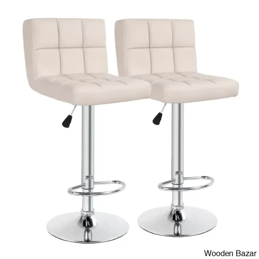 Stallcupo Modern Swivel Counter Stools In Stylish Upholstered Seating With Sleek Metal Frame