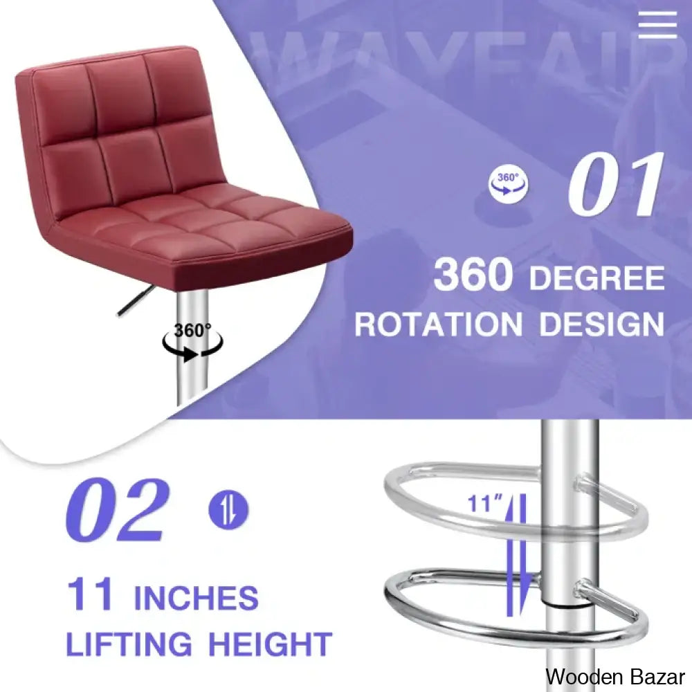 Stallcupo Modern Swivel Counter Stools In Stylish Upholstered Seating With Sleek Metal Frame