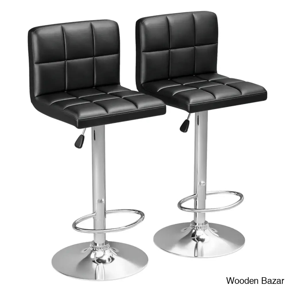 Stallcupo Modern Swivel Counter Stools In Stylish Upholstered Seating With Sleek Metal Frame