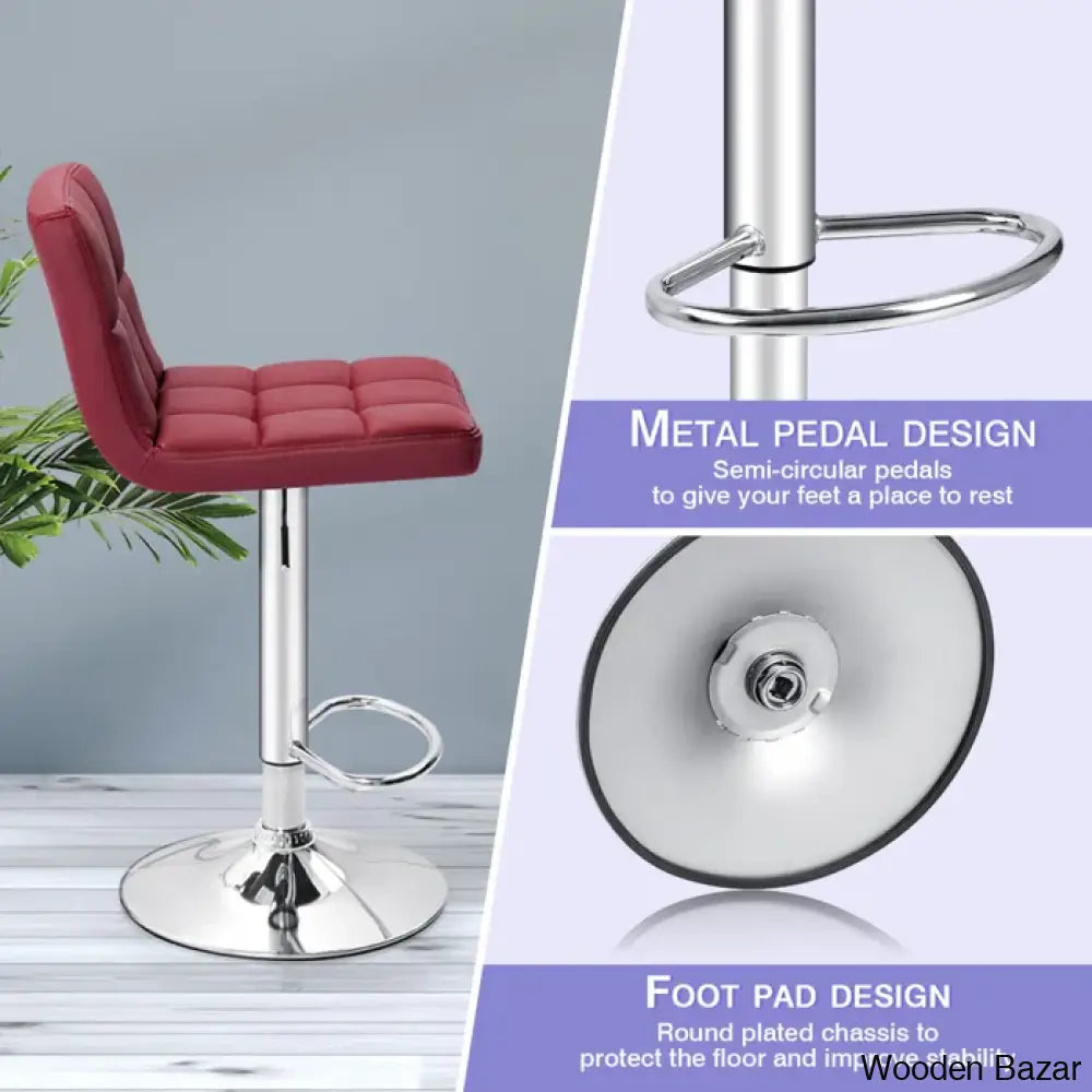 Stallcupo Modern Swivel Counter Stools In Stylish Upholstered Seating With Sleek Metal Frame