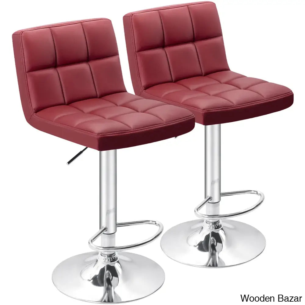 Stallcupo Modern Swivel Counter Stools In Stylish Upholstered Seating With Sleek Metal Frame