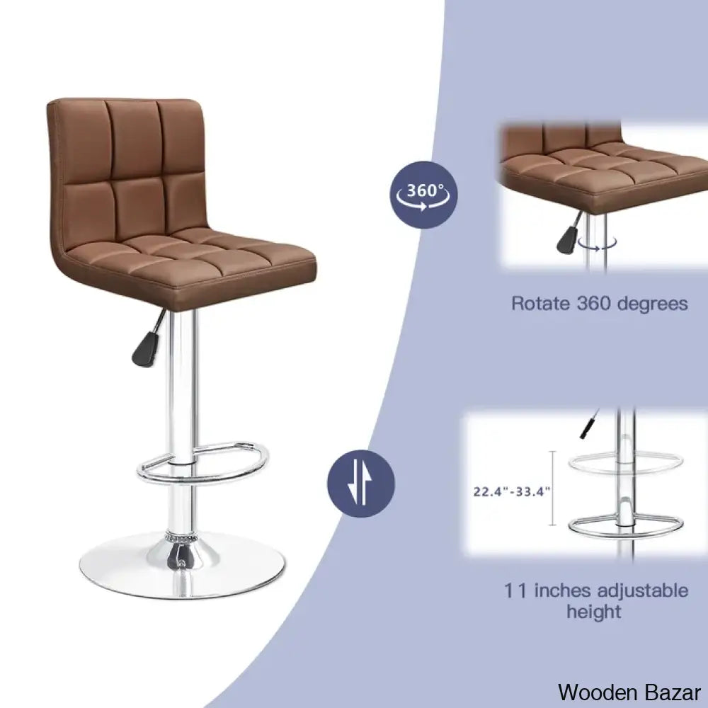 Stallcupo Modern Swivel Counter Stools In Stylish Upholstered Seating With Sleek Metal Frame