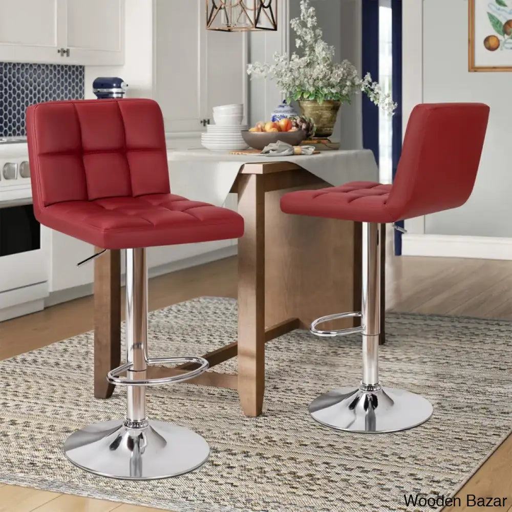 Stallcupo Modern Swivel Counter Stools In Stylish Upholstered Seating With Sleek Metal Frame