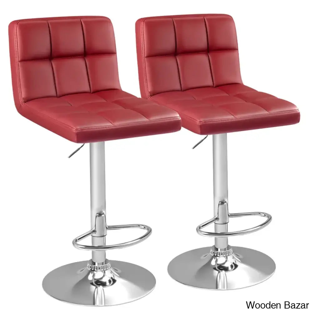 Stallcupo Modern Swivel Counter Stools In Stylish Upholstered Seating With Sleek Metal Frame