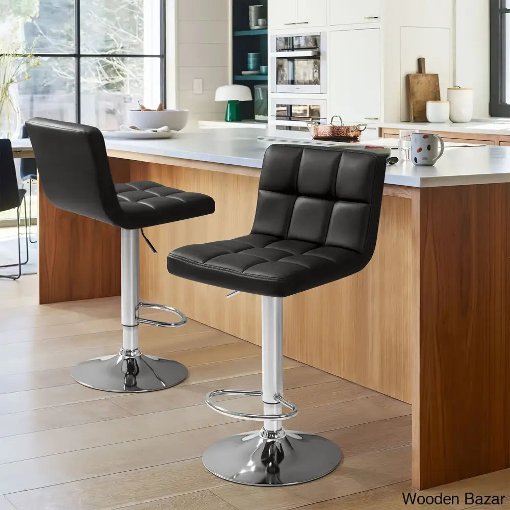 Stallcupo Modern Swivel Counter Stools In Stylish Upholstered Seating With Sleek Metal Frame