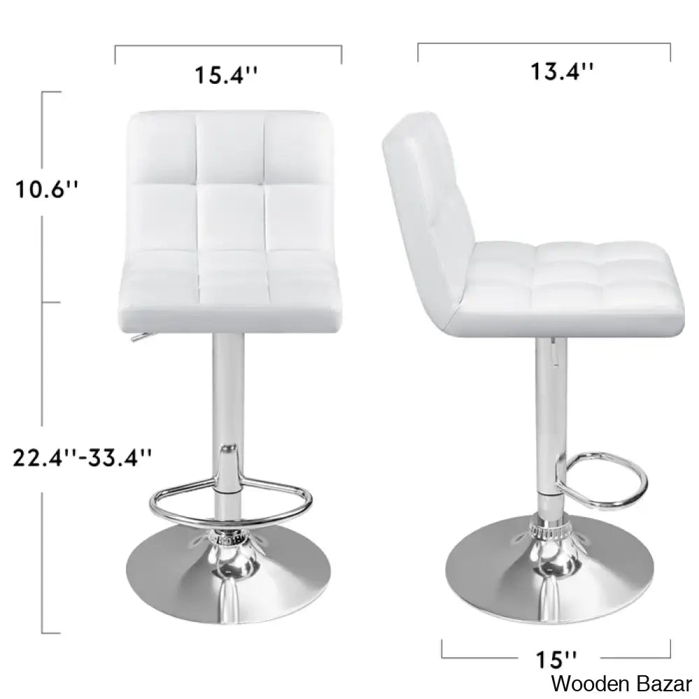 Stallcupo Modern Swivel Counter Stools In Stylish Upholstered Seating With Sleek Metal Frame