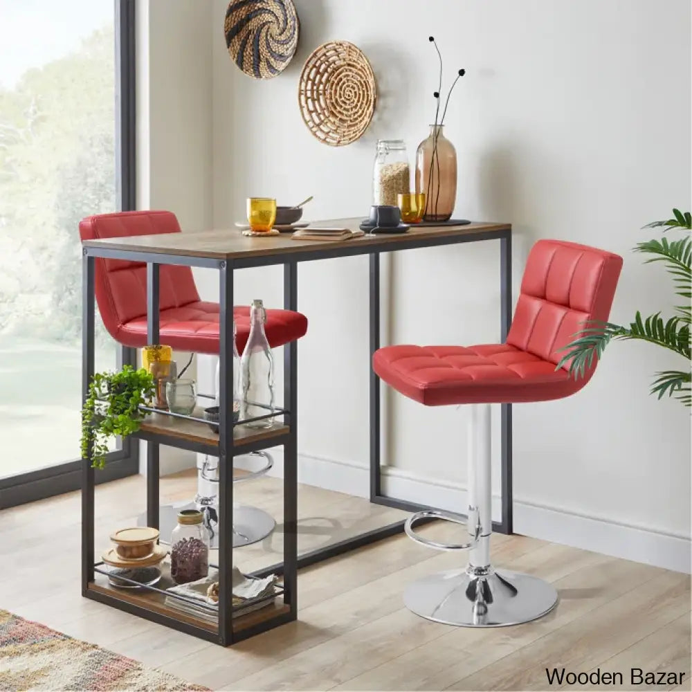 Stallcupo Modern Swivel Counter Stools In Stylish Upholstered Seating With Sleek Metal Frame