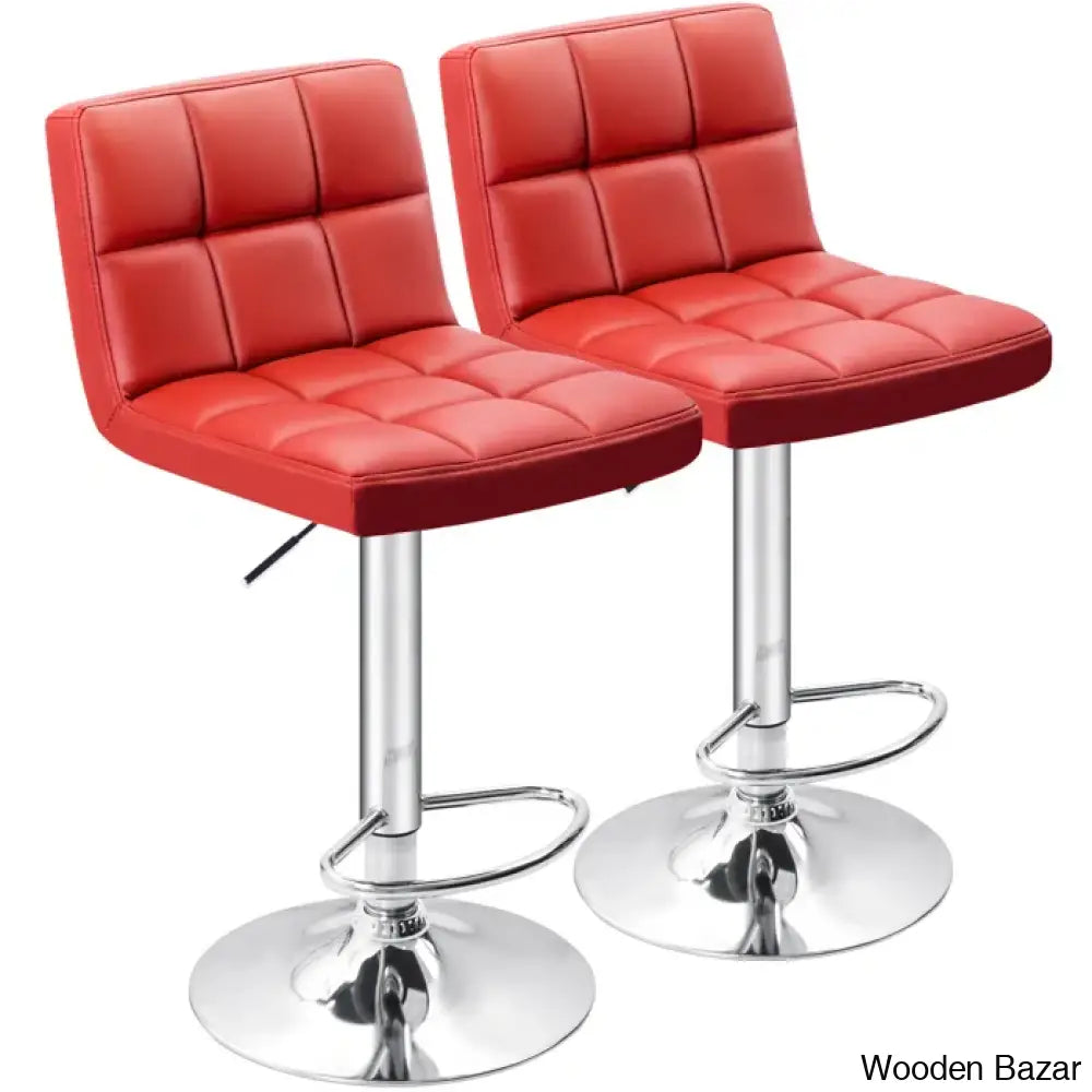 Stallcupo Modern Swivel Counter Stools In Stylish Upholstered Seating With Sleek Metal Frame