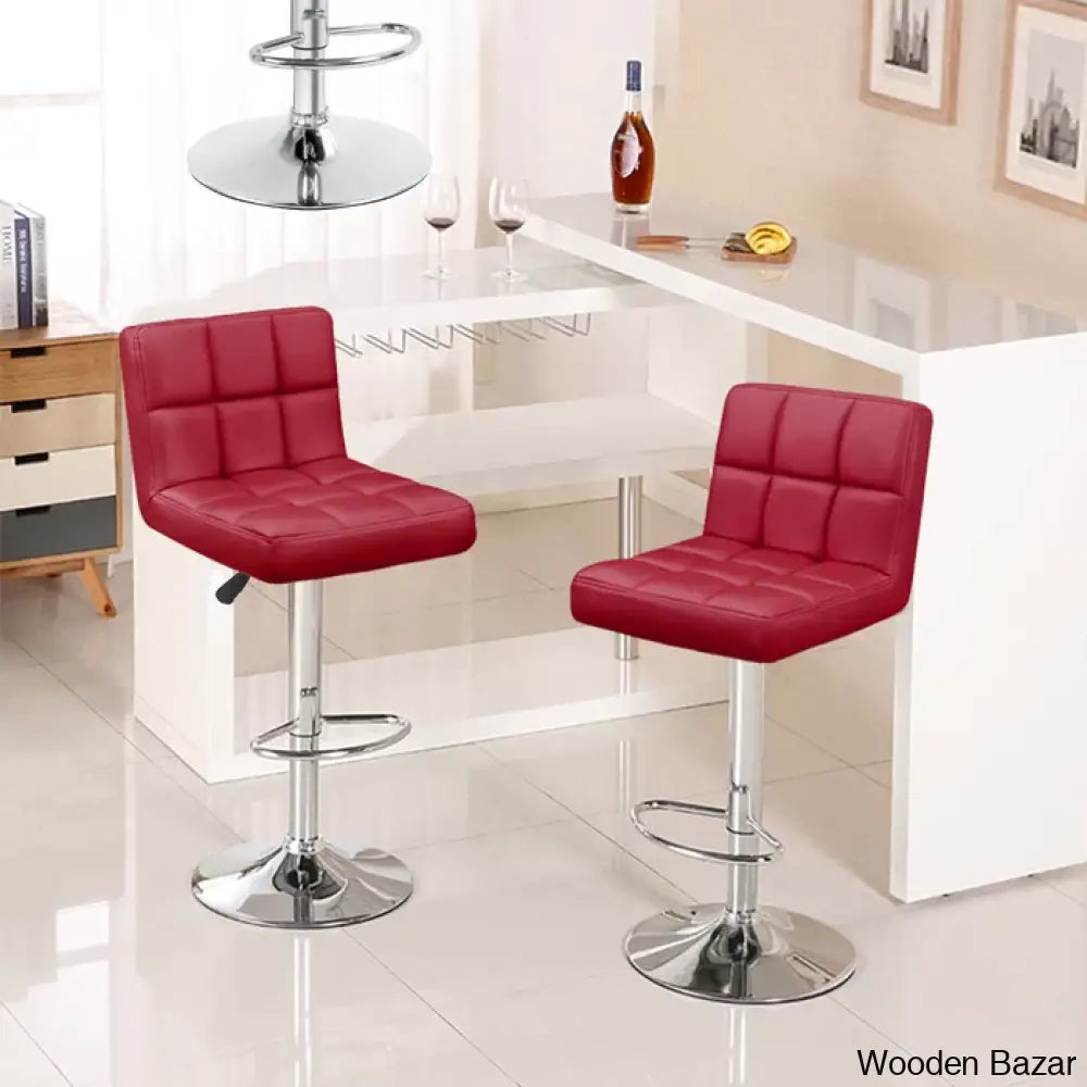 Stallcupo Modern Swivel Counter Stools In Stylish Upholstered Seating With Sleek Metal Frame