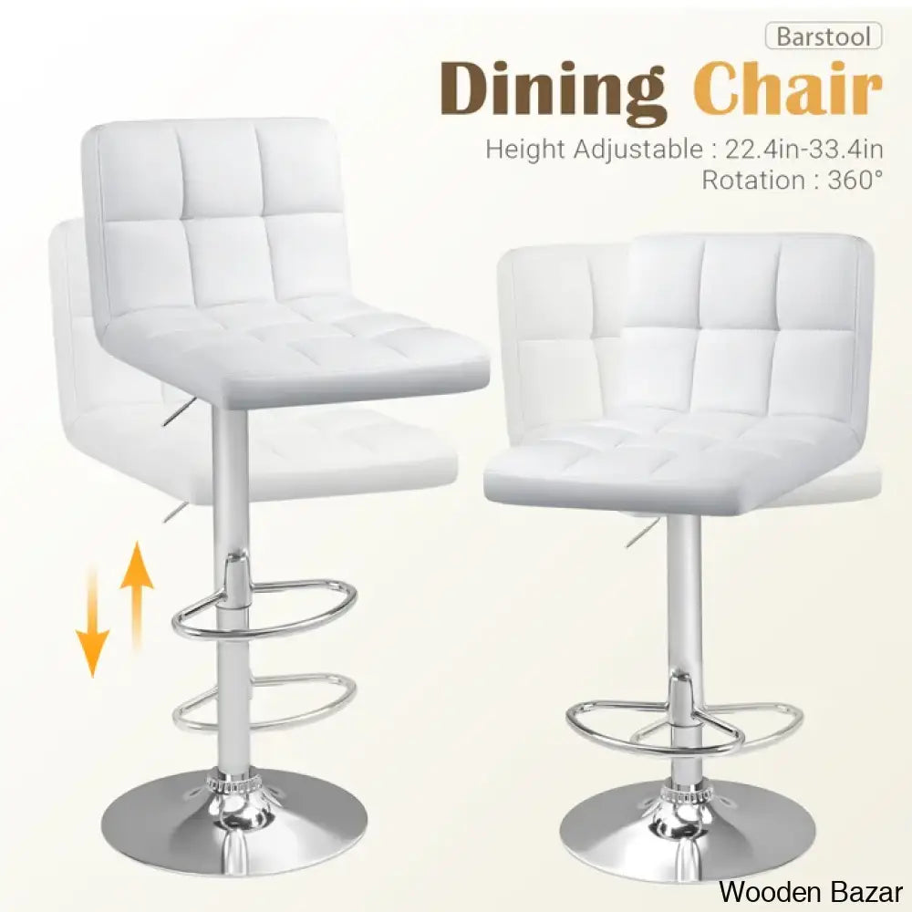 Stallcupo Modern Swivel Counter Stools In Stylish Upholstered Seating With Sleek Metal Frame