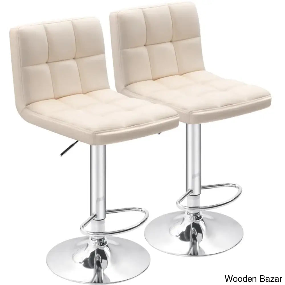 Stallcupo Modern Swivel Counter Stools In Stylish Upholstered Seating With Sleek Metal Frame