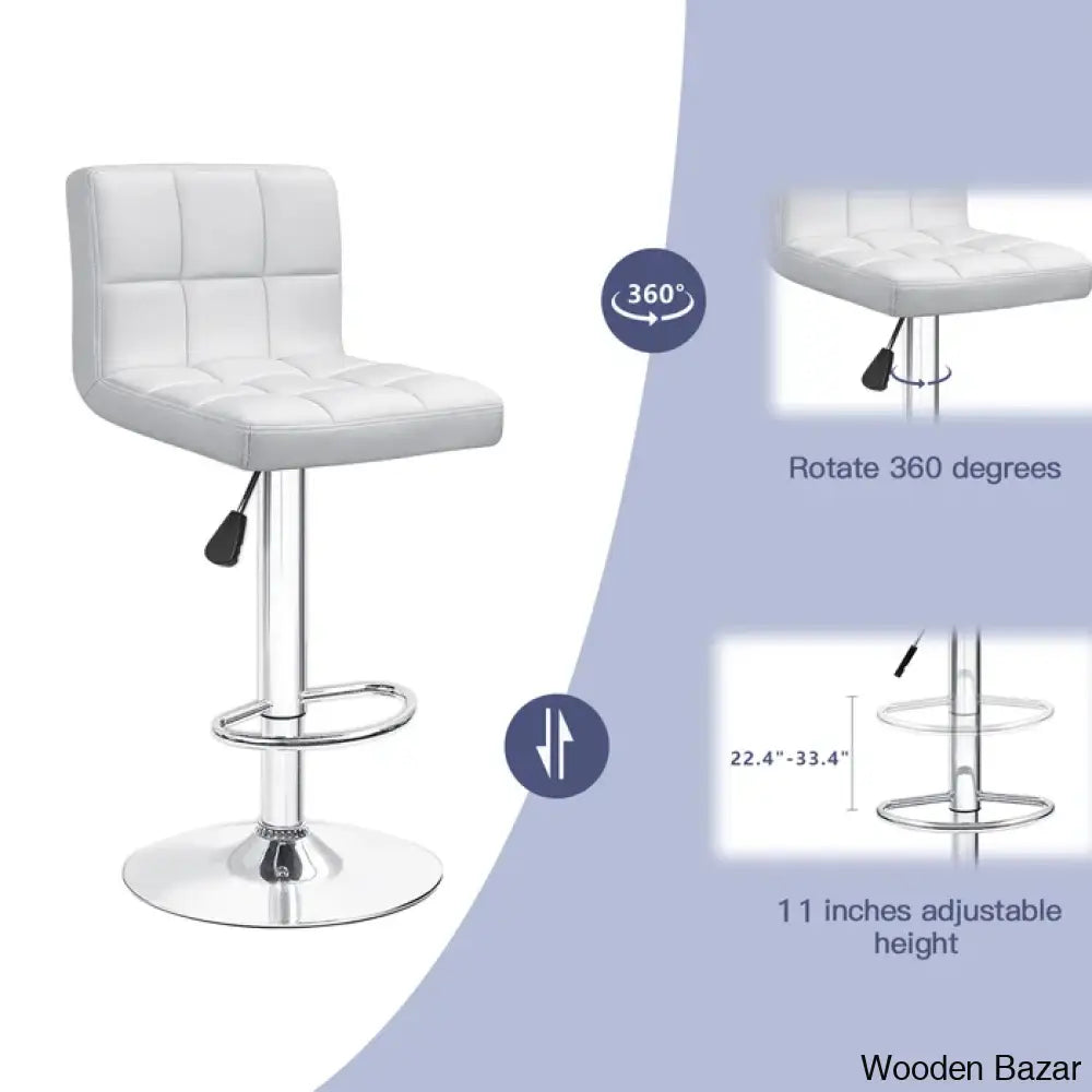 Stallcupo Modern Swivel Counter Stools In Stylish Upholstered Seating With Sleek Metal Frame