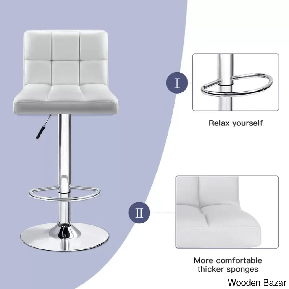 Stallcupo Modern Swivel Counter Stools In Stylish Upholstered Seating With Sleek Metal Frame