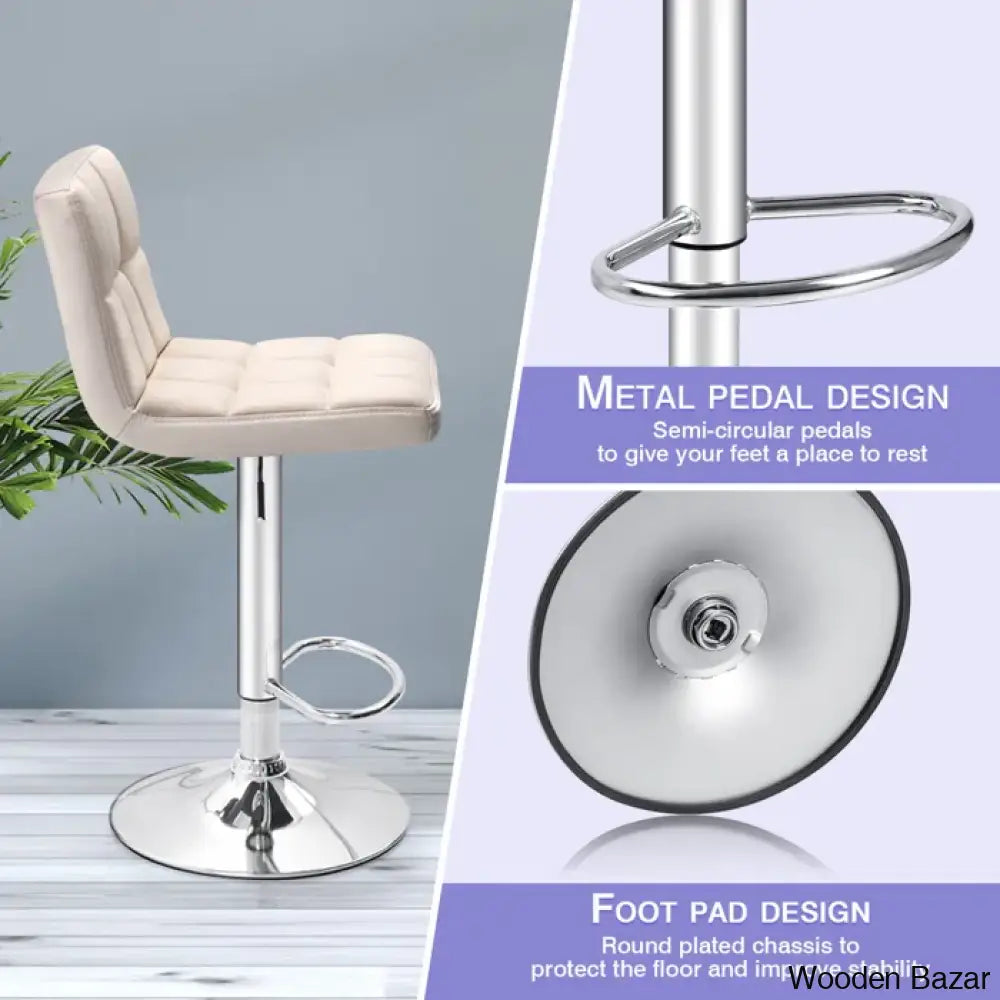 Stallcupo Modern Swivel Counter Stools In Stylish Upholstered Seating With Sleek Metal Frame