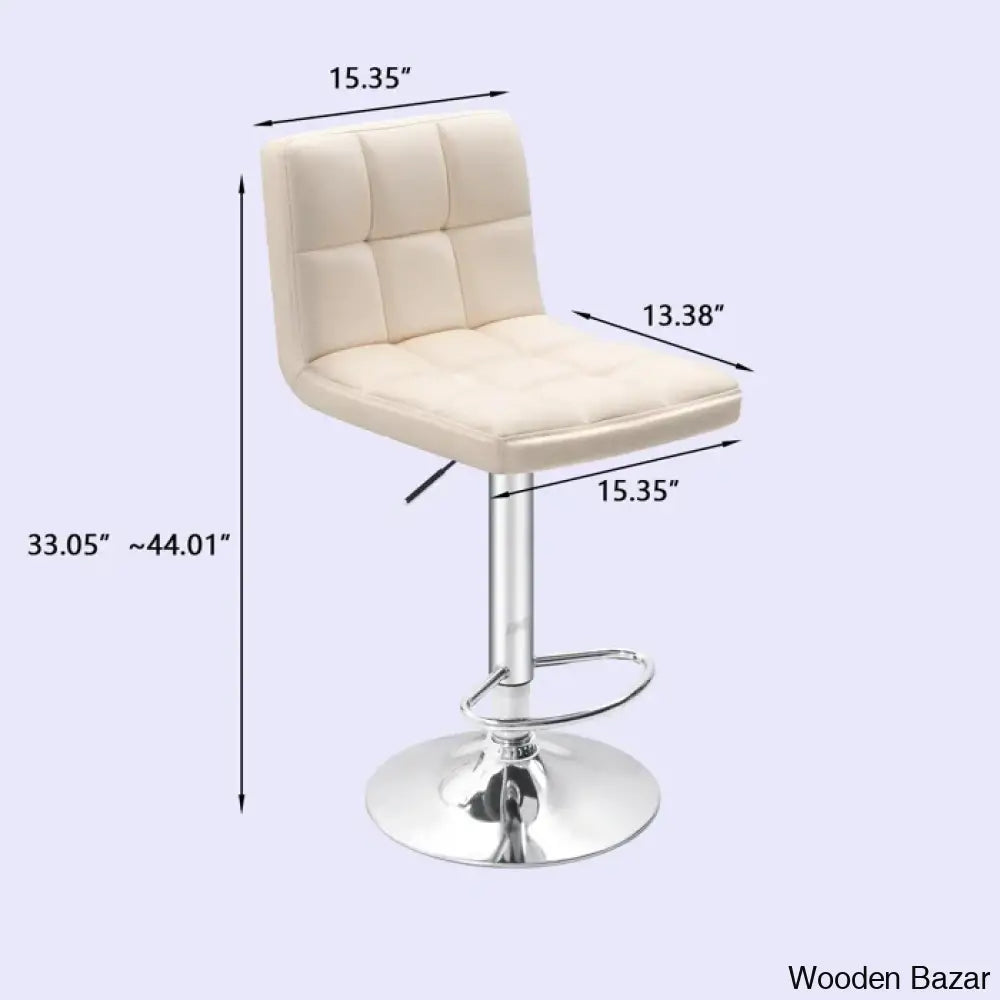 Stallcupo Modern Swivel Counter Stools In Stylish Upholstered Seating With Sleek Metal Frame Beige