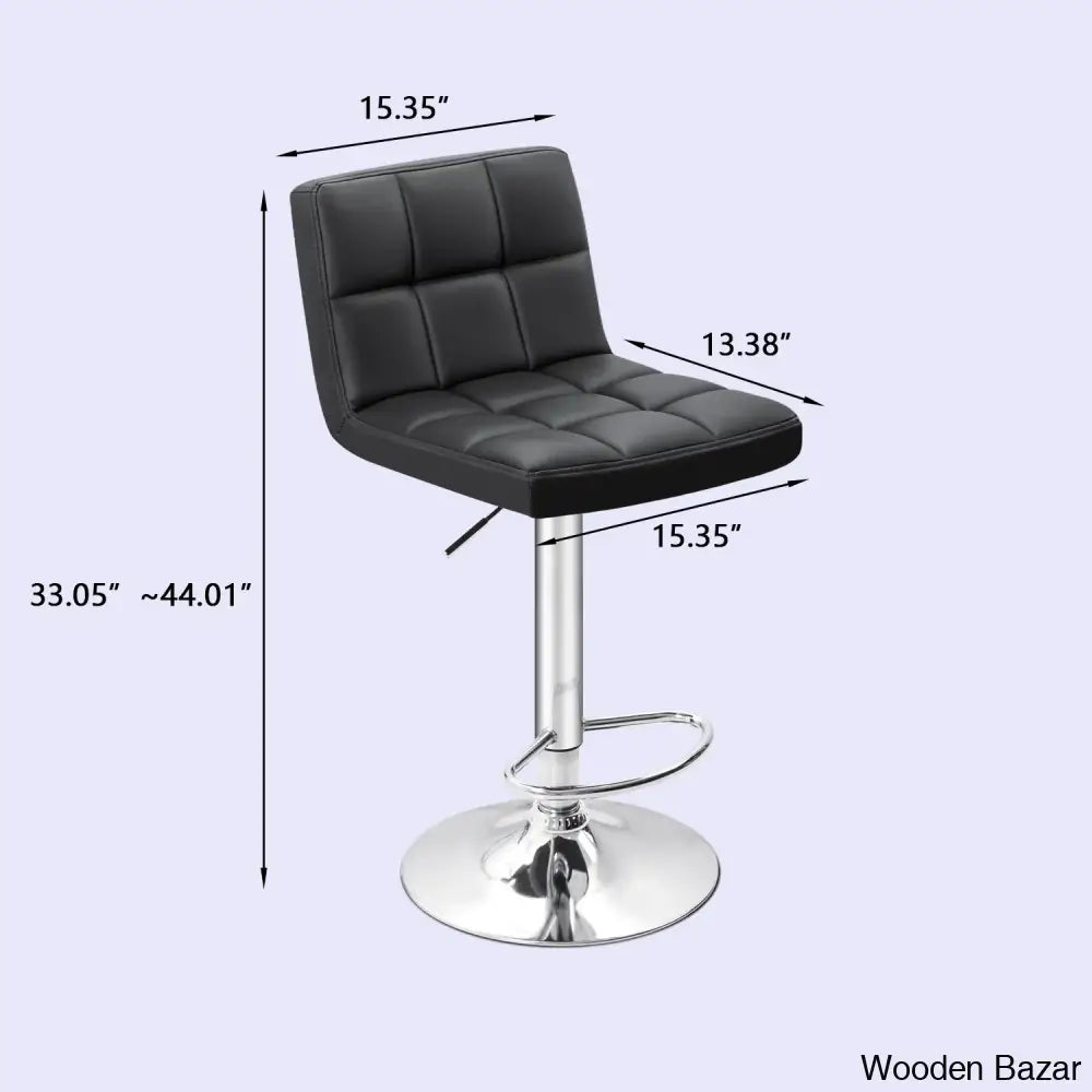 Stallcupo Modern Swivel Counter Stools In Stylish Upholstered Seating With Sleek Metal Frame Black