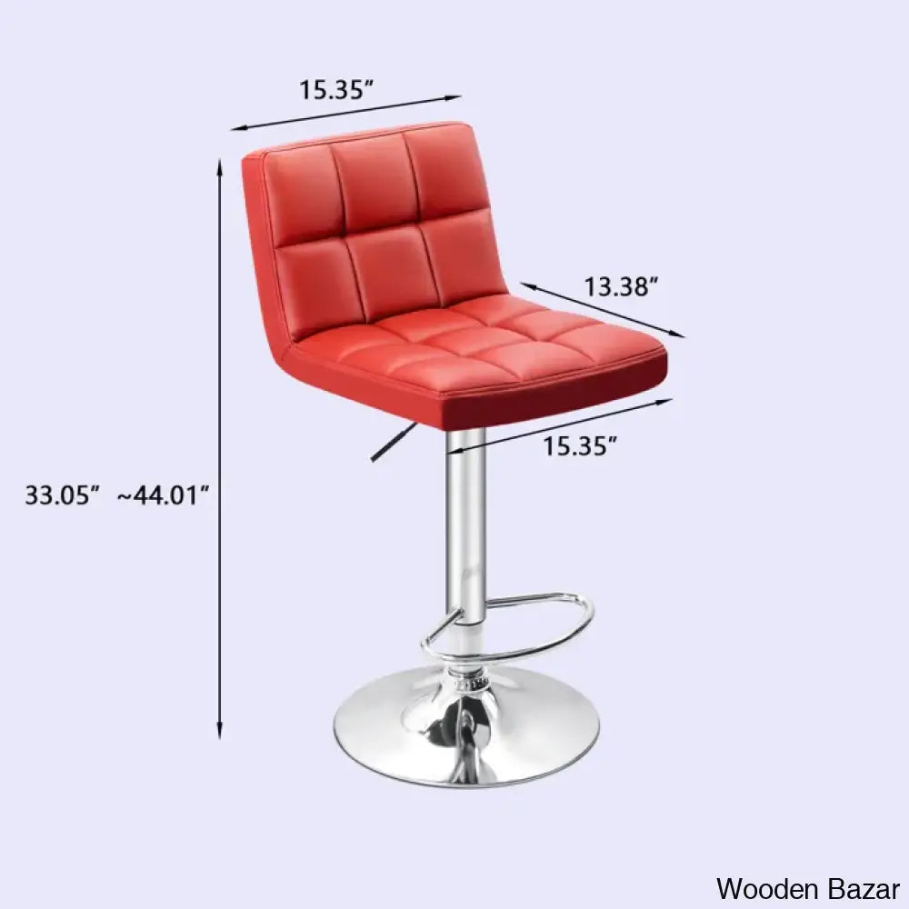 Stallcupo Modern Swivel Counter Stools In Stylish Upholstered Seating With Sleek Metal Frame Red /