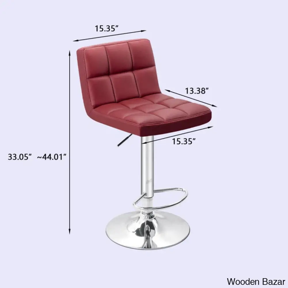 Stallcupo Modern Swivel Counter Stools In Stylish Upholstered Seating With Sleek Metal Frame Wine