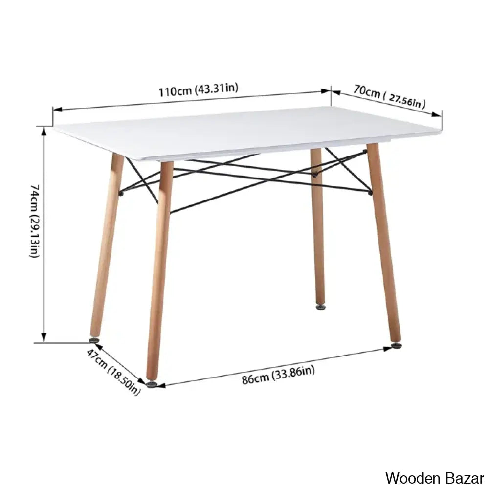 Stanton Modern 4 Seater Dining Table Set - Wooden Bazar