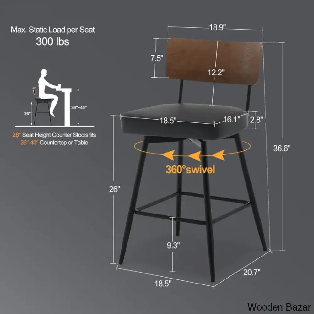 Storc Swivel Upholstered Counter & Bar Stool (Set Of 3)