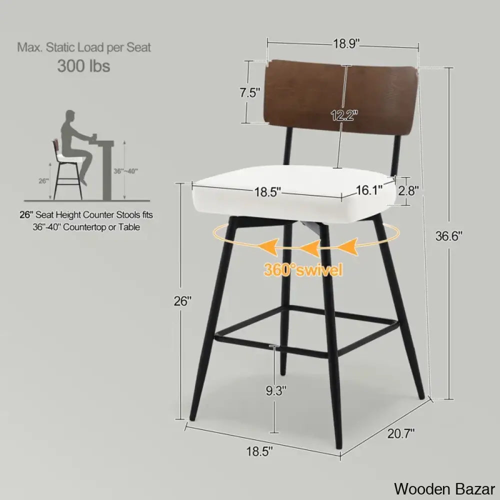 Storc Swivel Upholstered Counter & Bar Stool (Set Of 3)