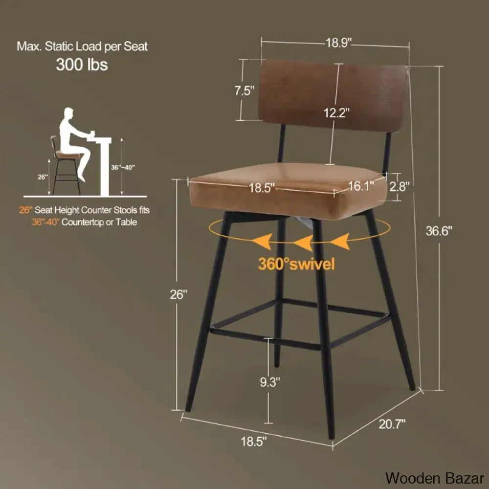 Storc Swivel Upholstered Counter & Bar Stool (Set Of 3)