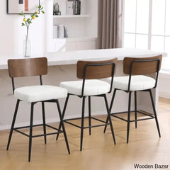 Storc Swivel Upholstered Counter & Bar Stool (Set Of 3) White / (29’’ Seat Height)