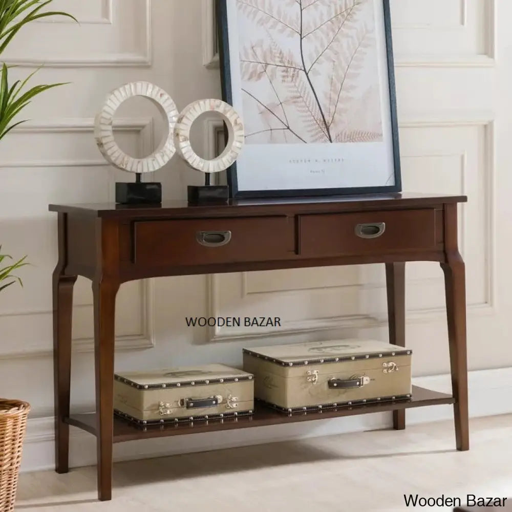 Small Wood Accent Table - Console Table