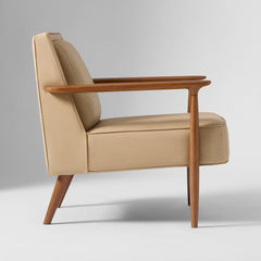 Kapix Leather Show Wood Chair - Wooden bazar