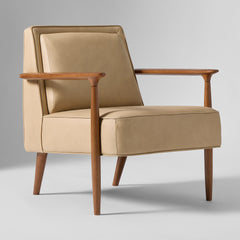 Kapix Leather Show Wood Chair - Wooden bazar