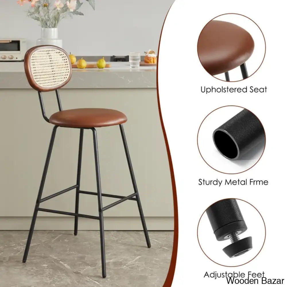 Suno Swivel Upholstered 30’’ Counter And Bar Stool With Metal Frame (Set Of 4)