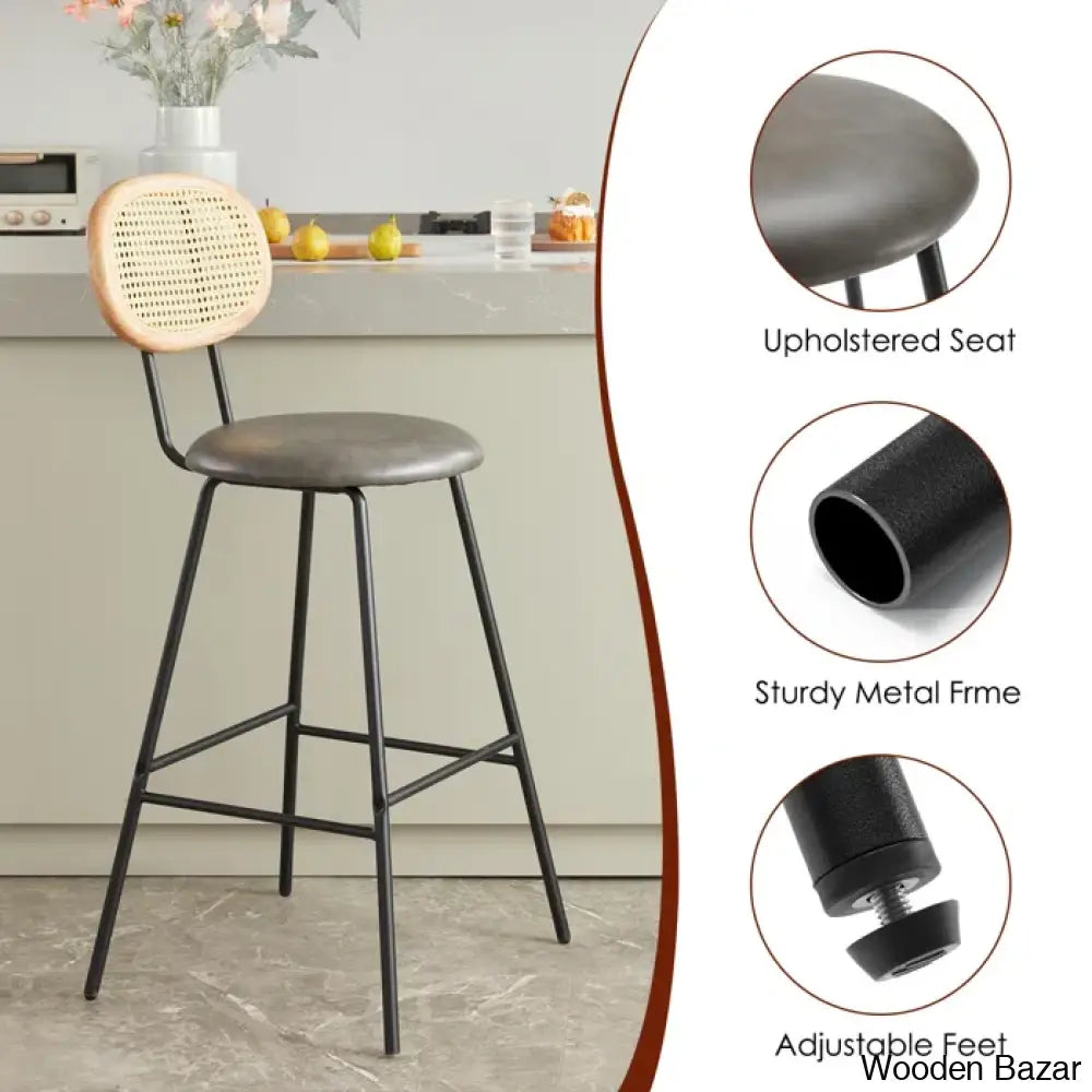 Suno Swivel Upholstered 30’’ Counter And Bar Stool With Metal Frame (Set Of 4)