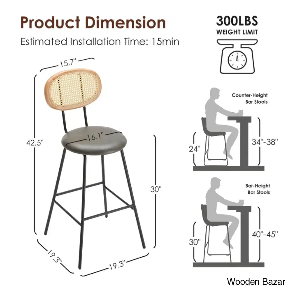 Suno Swivel Upholstered 30’’ Counter And Bar Stool With Metal Frame (Set Of 4)