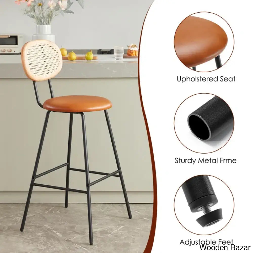 Suno Swivel Upholstered 30’’ Counter And Bar Stool With Metal Frame (Set Of 4)