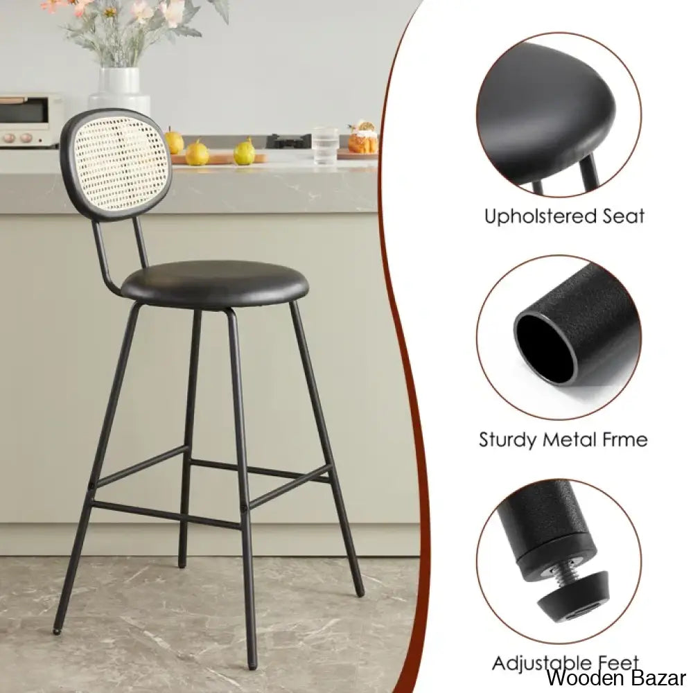 Suno Swivel Upholstered 30’’ Counter And Bar Stool With Metal Frame (Set Of 4)