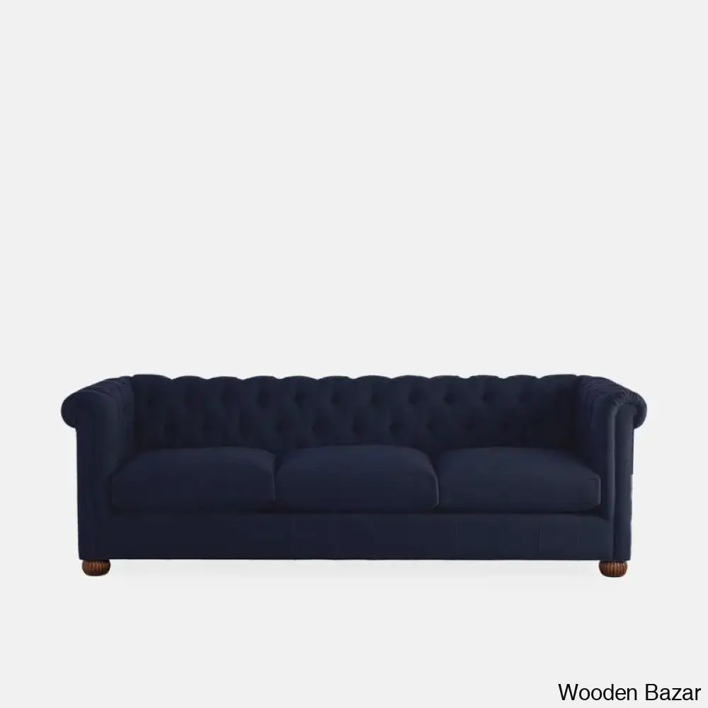 Sutta Premium Chesterfield 3 Seater Sofa - Wooden Bazar Dark Blue