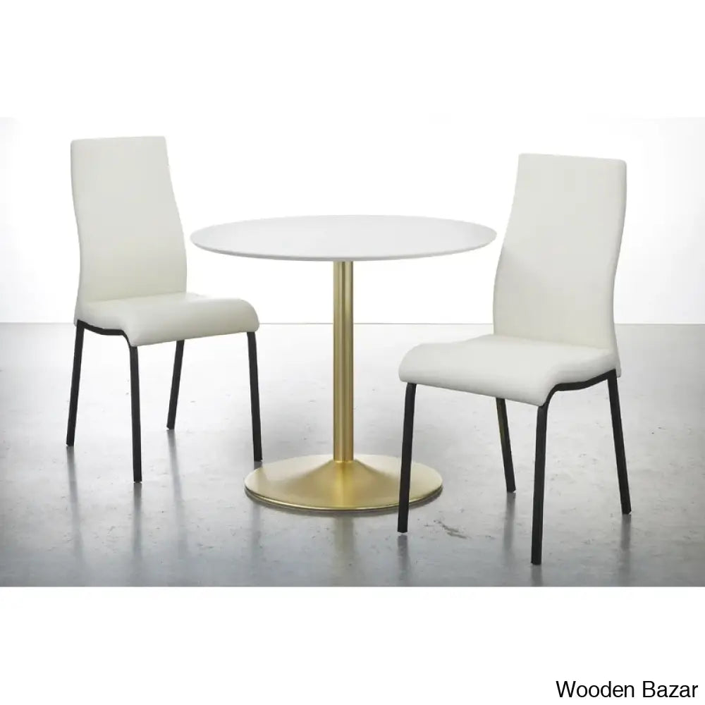 Swarg Modern Pedestal Dining Table Set - Wooden Bazar 2 Seater