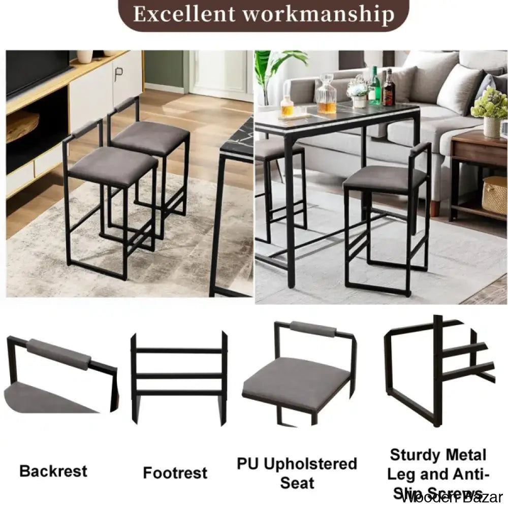 Takehikos Swivel 24.8’’ Pu Leather Counter And Bar Stool Set (Set Of 2)