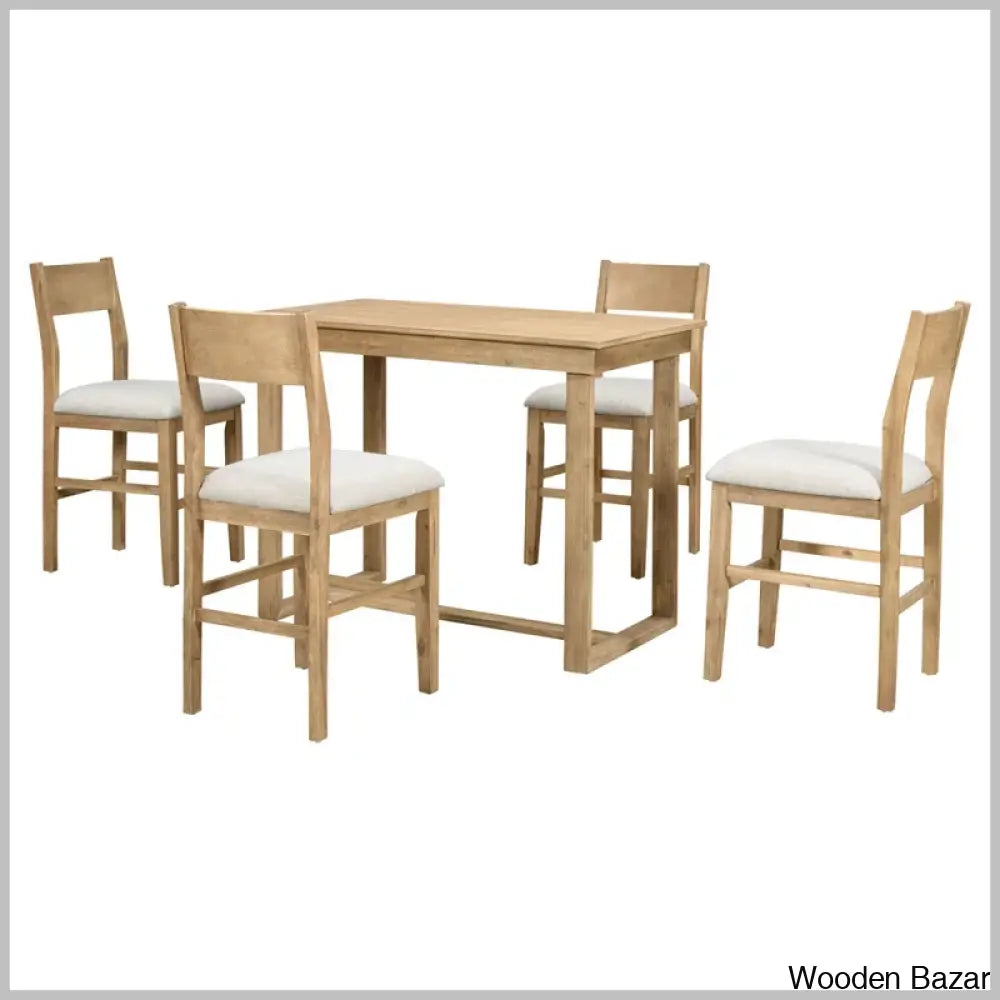 Talcott Modern 4 Seater Dining Table Set - Wooden Bazar