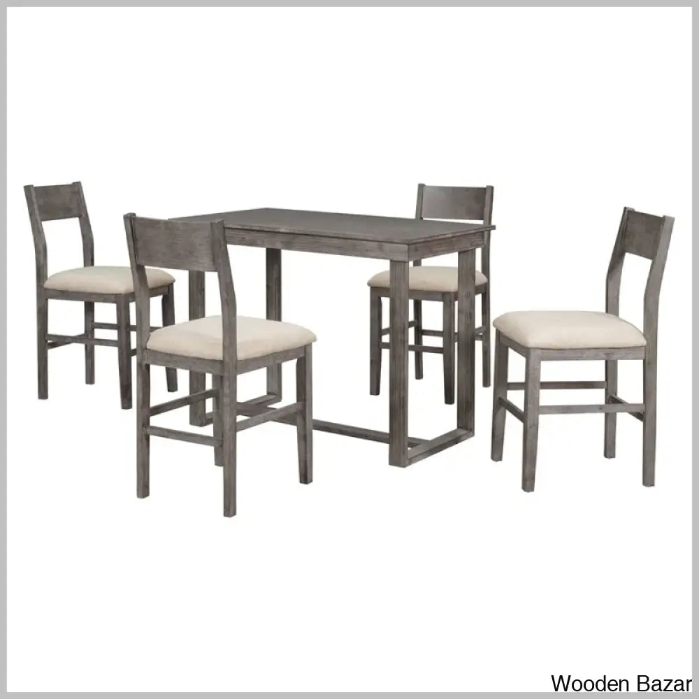 Talcott Modern 4 Seater Dining Table Set - Wooden Bazar