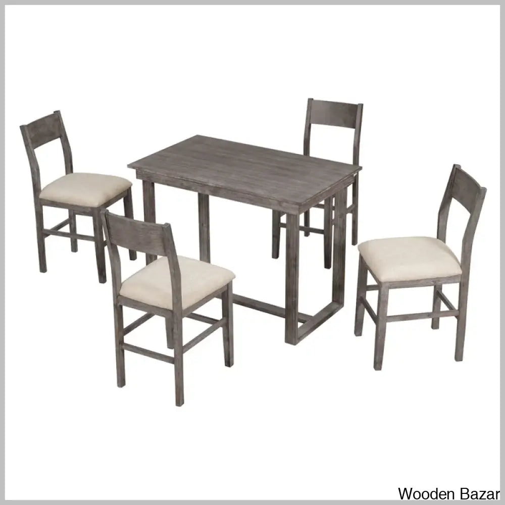 Talcott Modern 4 Seater Dining Table Set - Wooden Bazar