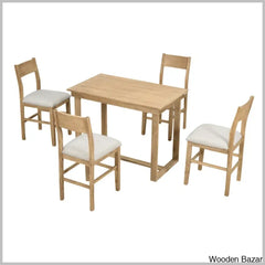 Talcott Modern 4 Seater Dining Table Set - Wooden Bazar