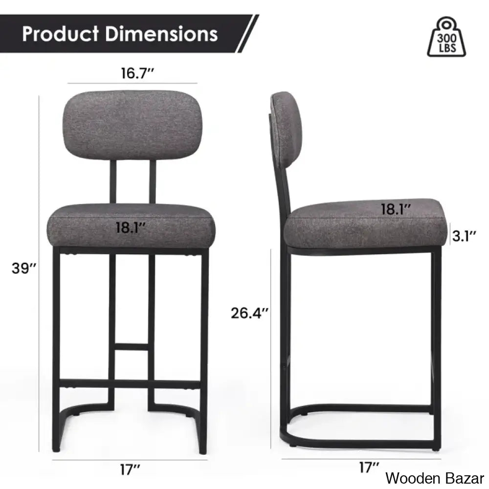 Taurice Swivel Upholstered 26.4’’ Counter And Bar Stool With Metal Frame (Set Of 2)