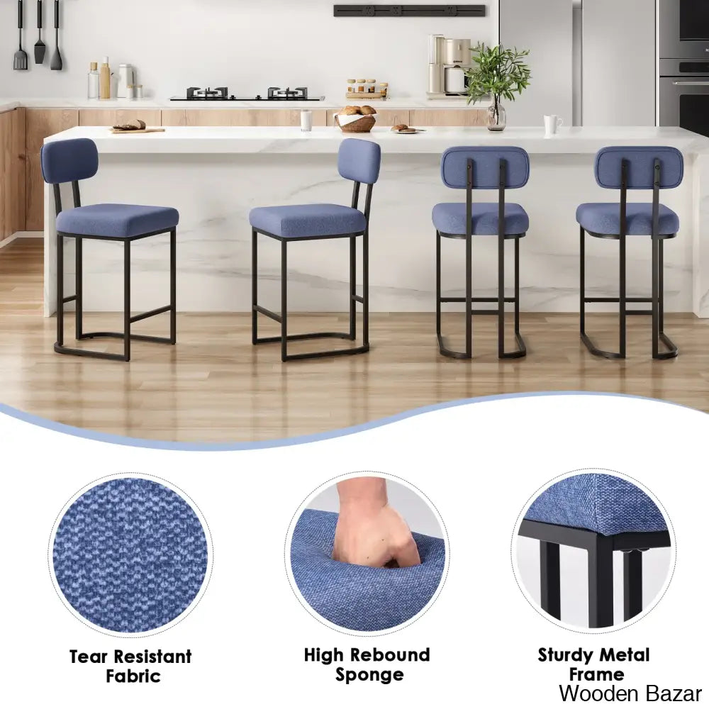 Taurice Swivel Upholstered 26.4’’ Counter And Bar Stool With Metal Frame (Set Of 2)