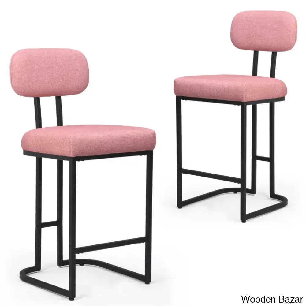 Taurice Swivel Upholstered 26.4’’ Counter And Bar Stool With Metal Frame (Set Of 2)